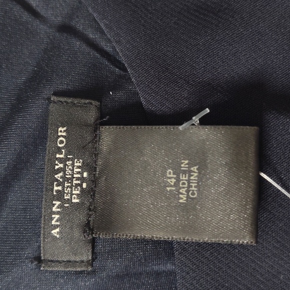 Ann Taylor Top Blouse Casual Peplum Sleeveless Round Neck Black 14 Petite - Picture 2 of 11